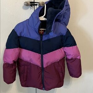 Swiss Tech Kids Puffer Jacket - Purple, Pink, and Blue